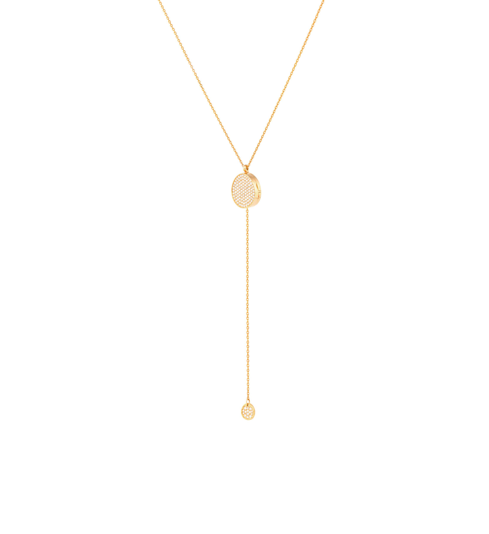 Necklaces Oval Locket Necklace, diamonds, yellow gold with fast delivery from Guzema