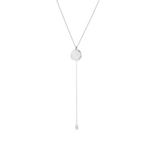Round Locket Necklace, white gold