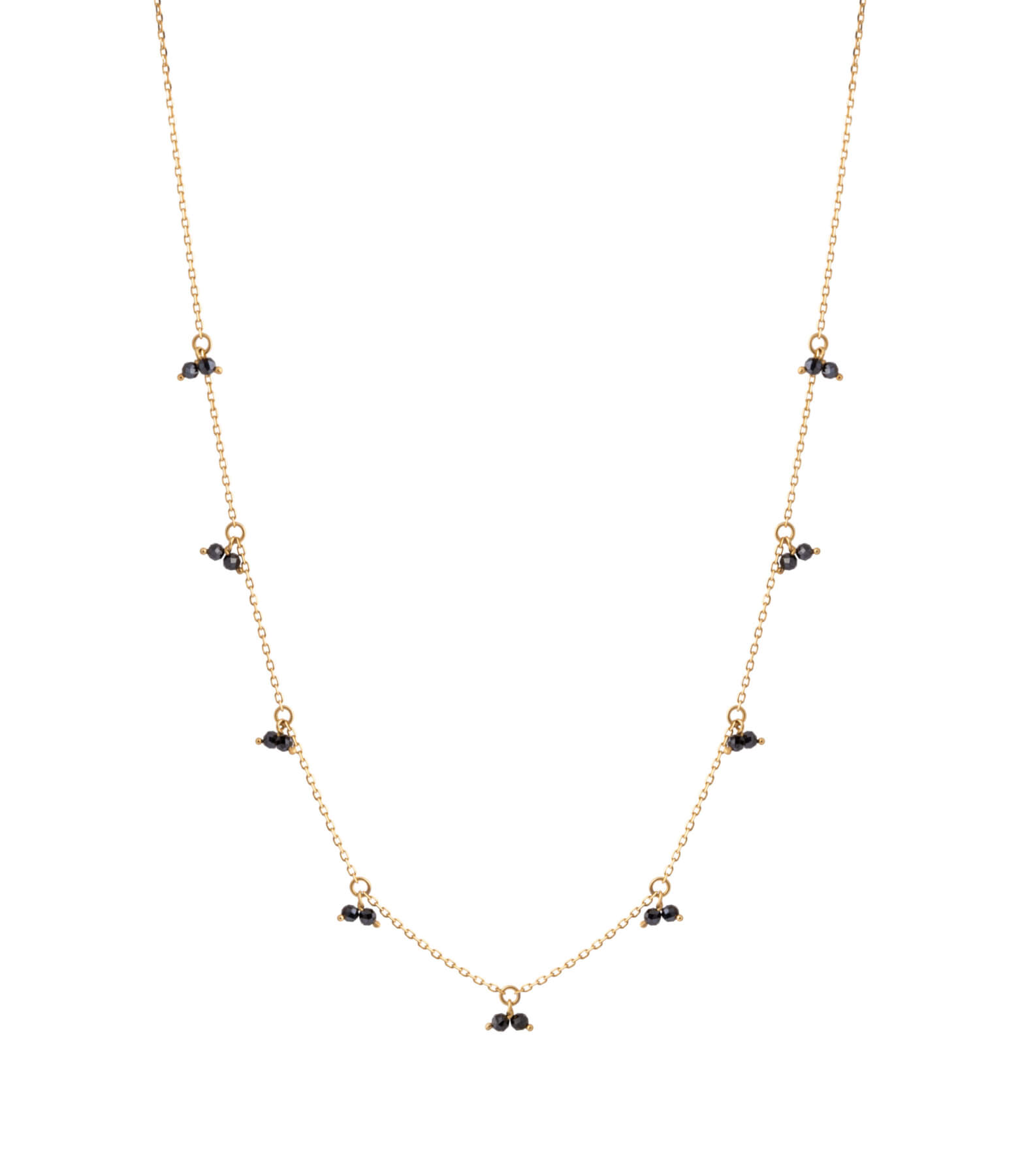 Custom Necklaces Duo Gems Necklace, yellow gold for a luxurious style