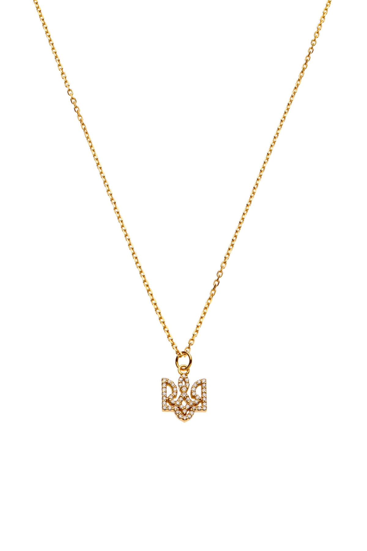 Necklaces Trident Necklace with diamonds, yellow gold with fast delivery from Guzema