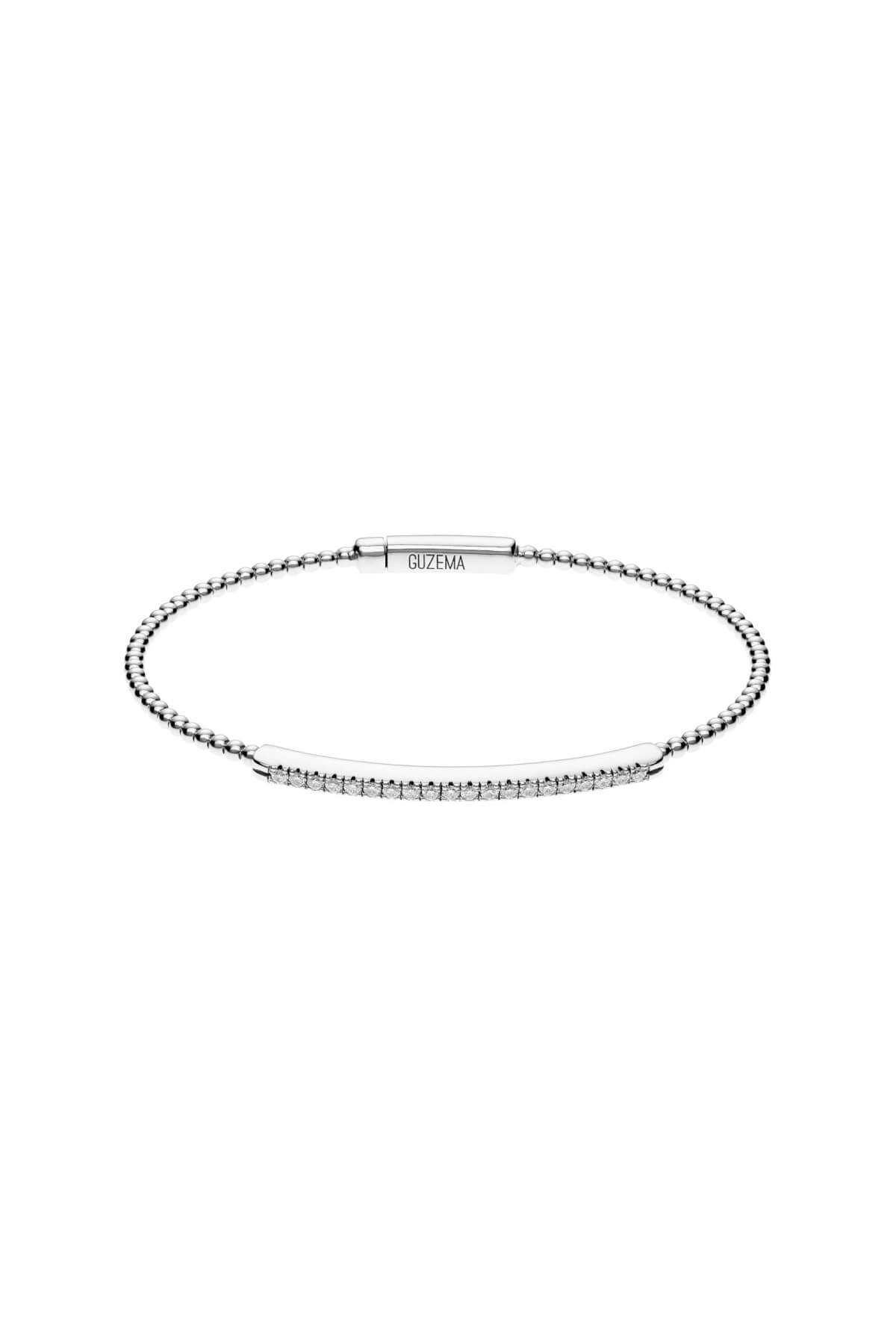 Elegant Bracelet with 19 diamonds, white gold for everyday wear