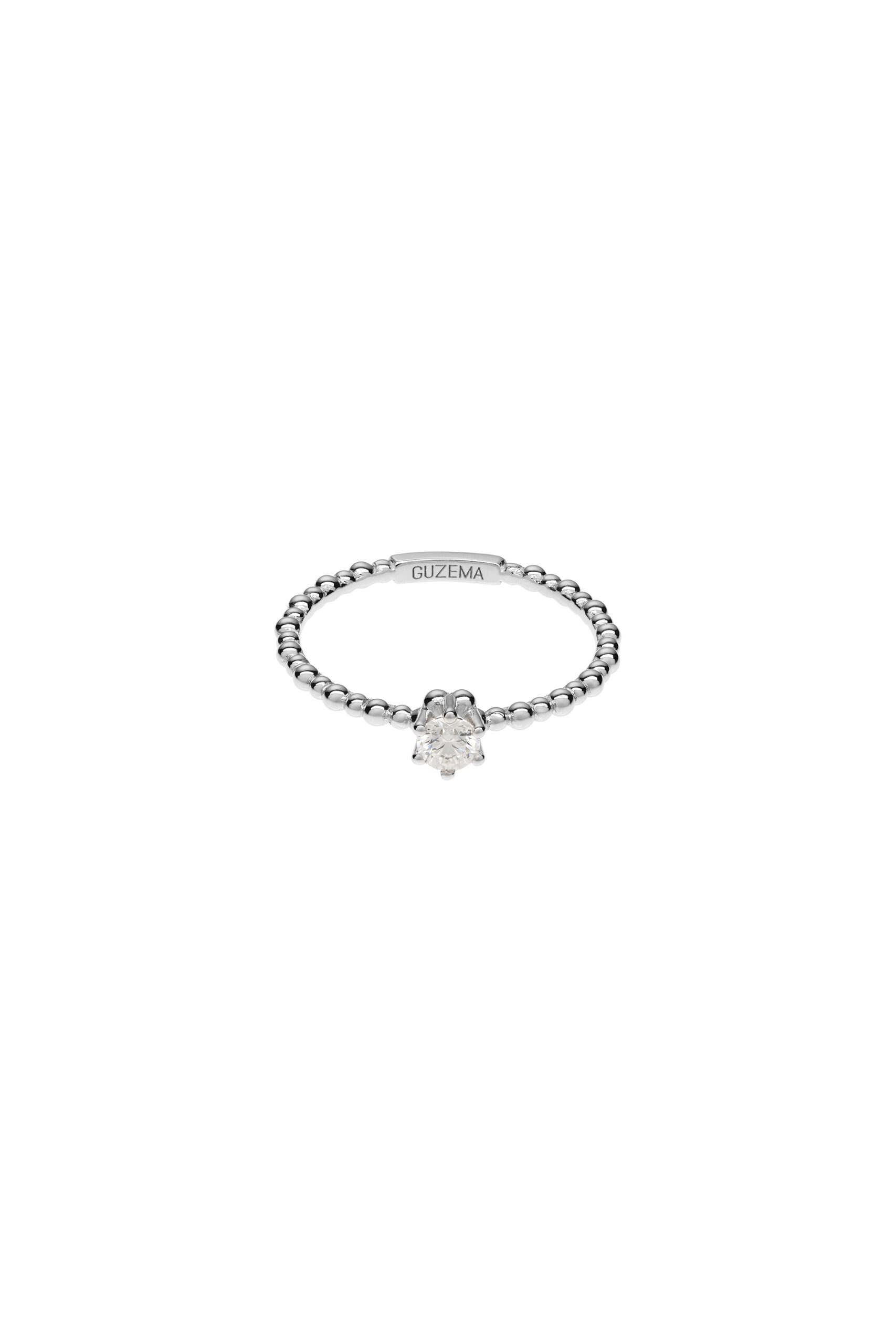 Solo Diamond Beaded Ring, white gold