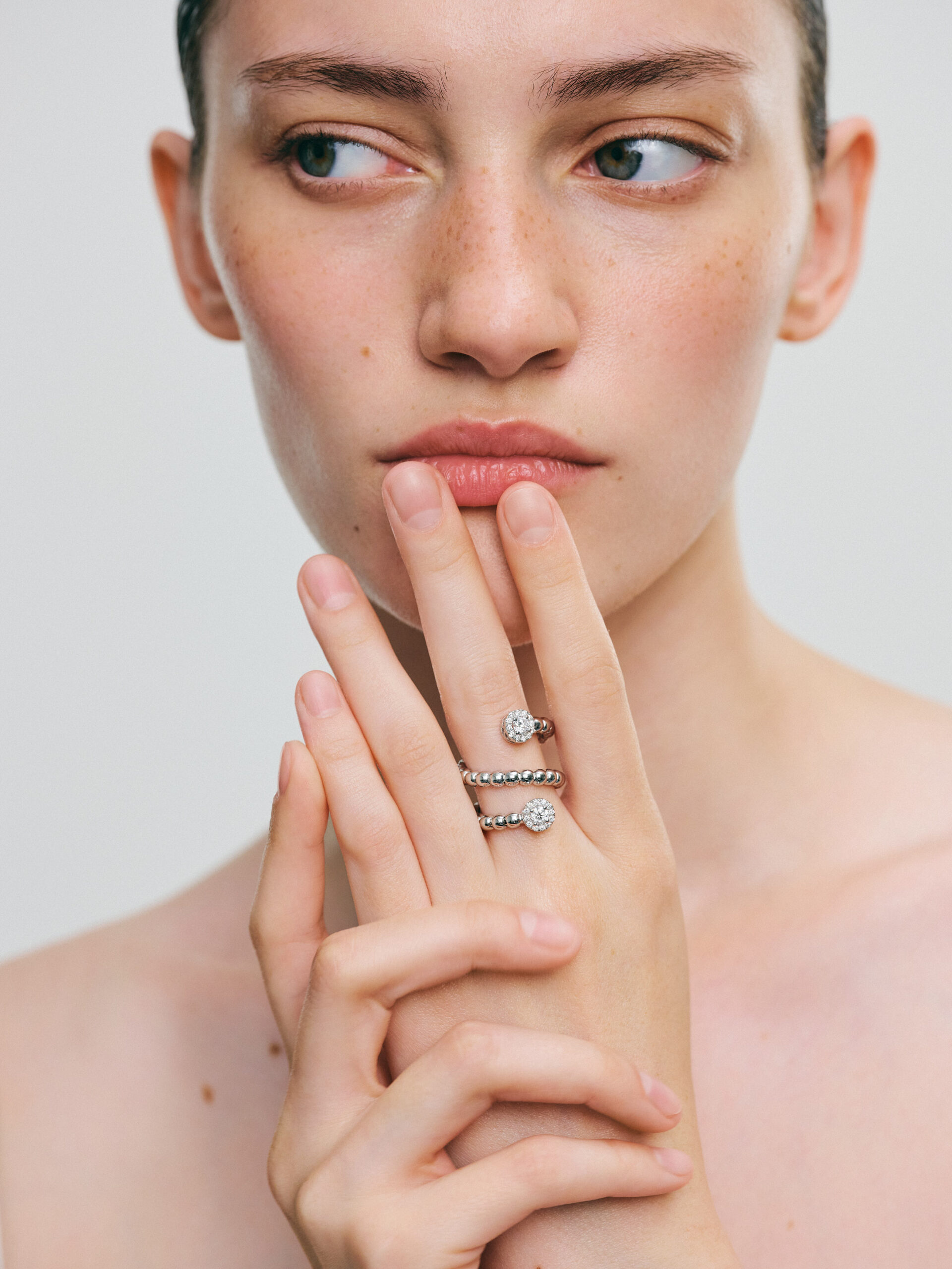 Rings Halo Spiral Ring, white gold with luxury craftsmanship from Guzema