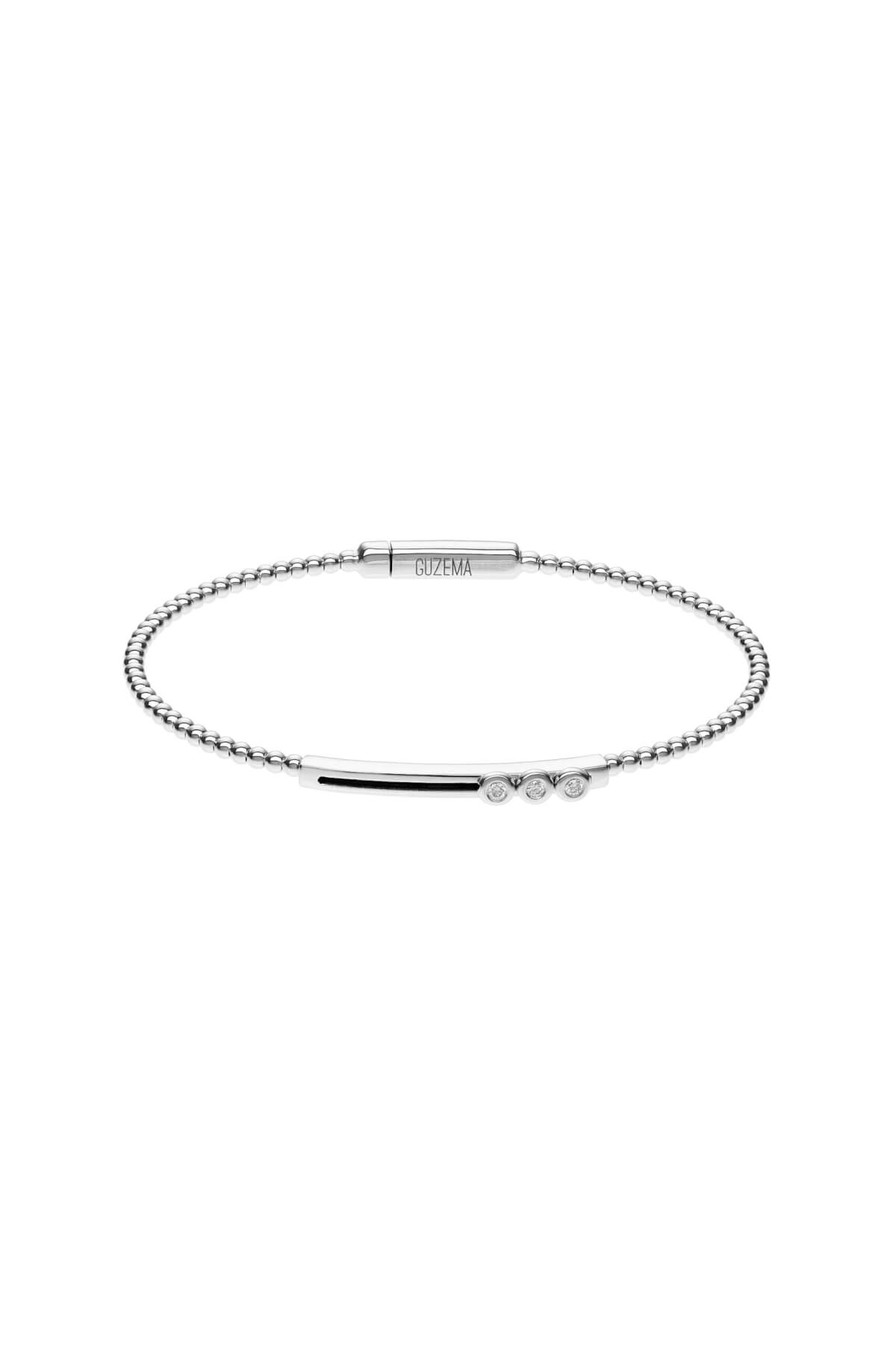 Dynamic Trio-Diamond Bracelet, white gold