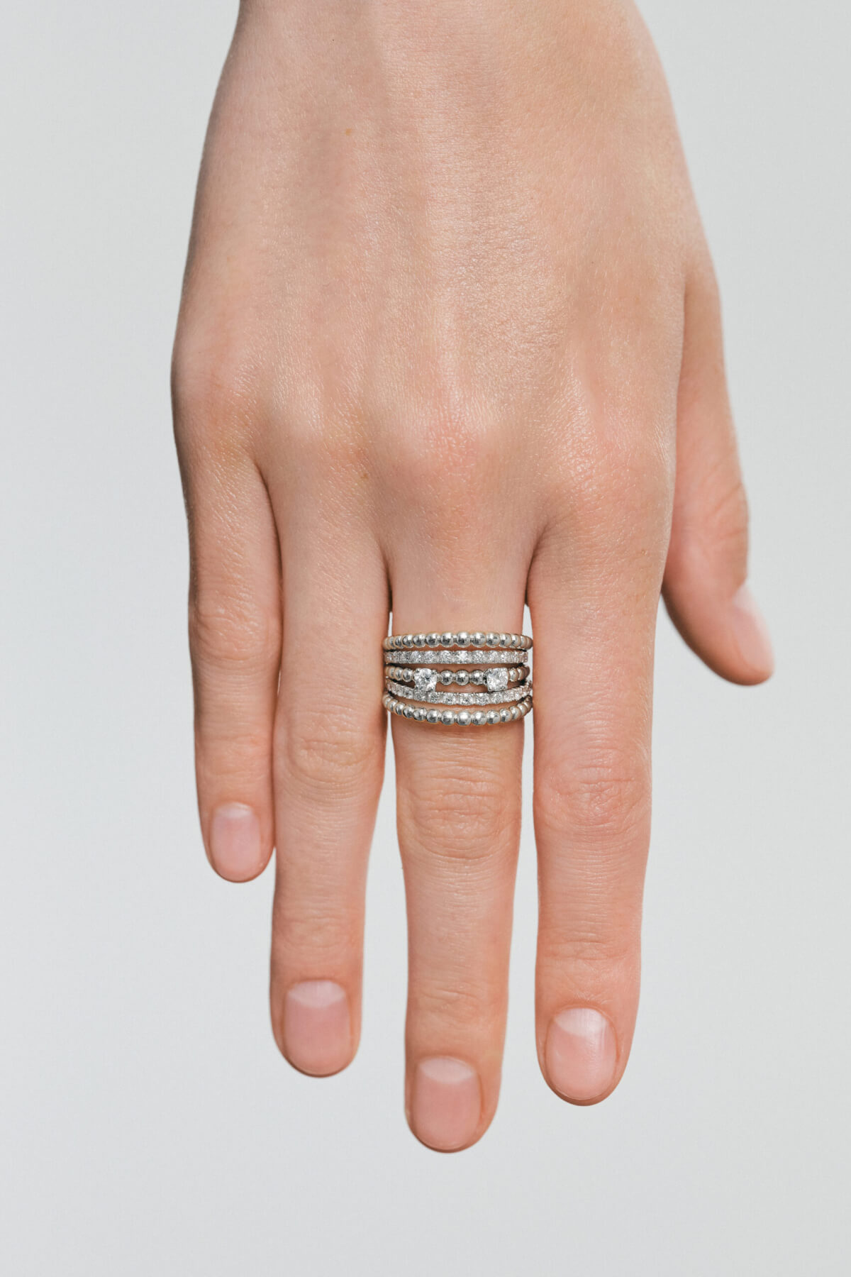 Rings Stacked Diamond Ring, white gold available online with expert craftsmanship