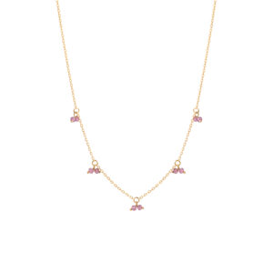 Duo Gems Necklace, yellow gold