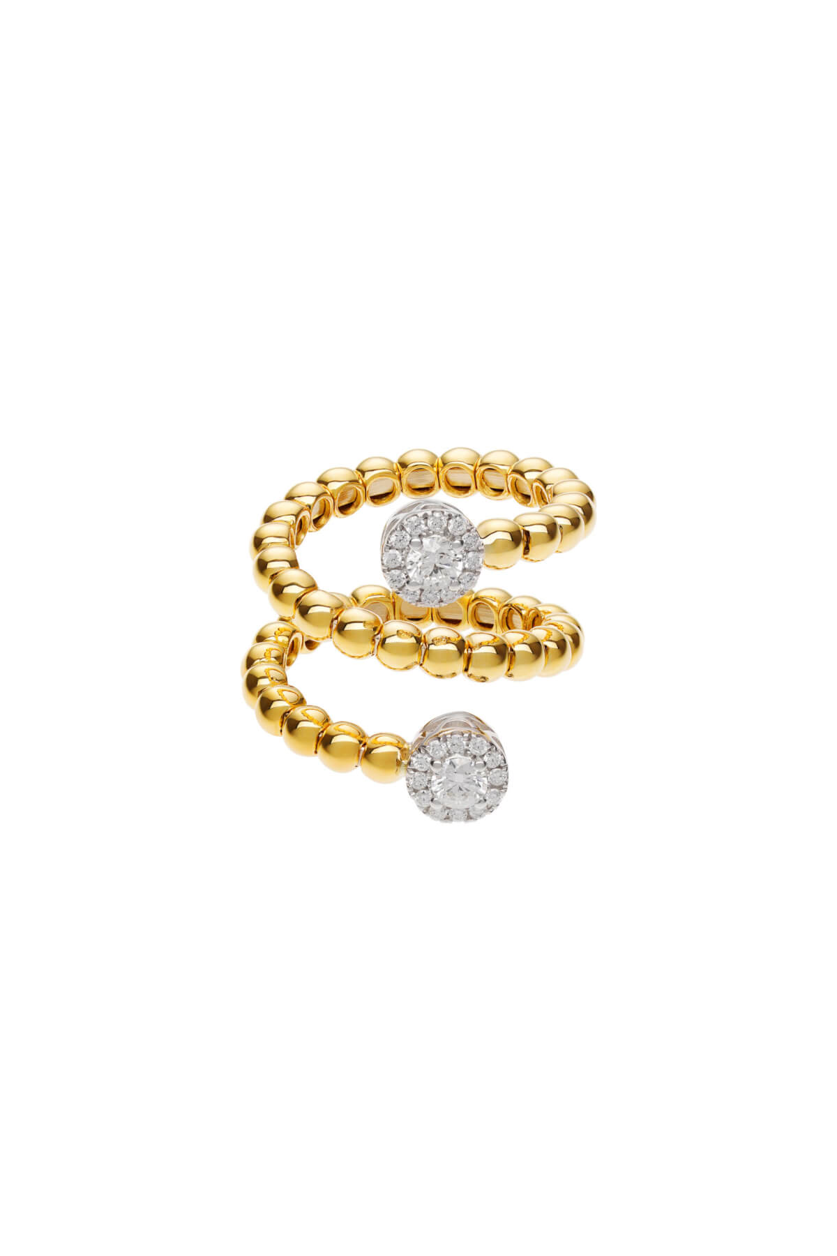 Rings Halo Spiral Ring, yellow gold available online with expert craftsmanship