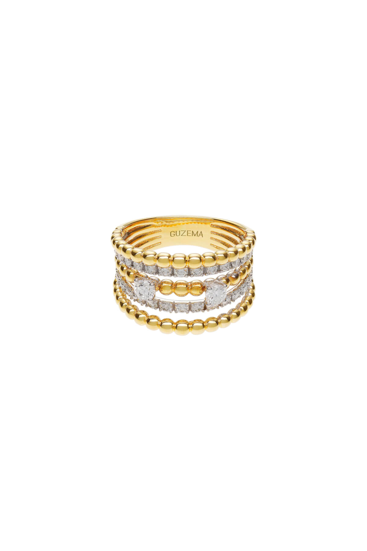 Rings Stacked Diamond Ring, yellow gold with modern design available now