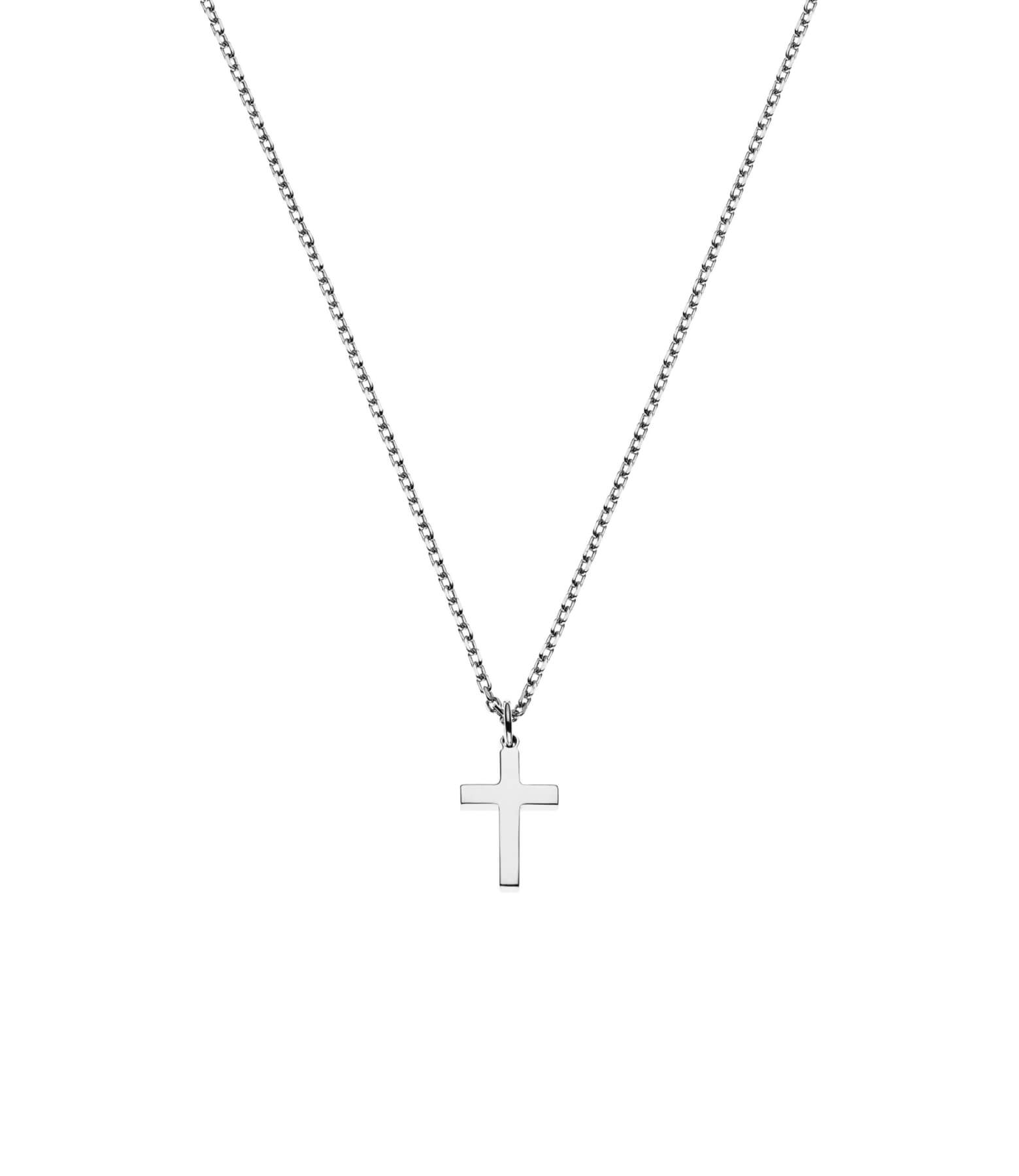 Custom Necklaces Petit Cross, white gold for a luxurious style