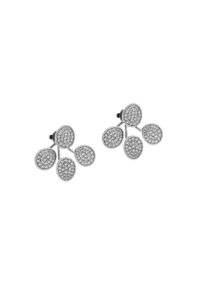 Tetra Flat Transformer Earrings, diamonds, 10 mm, white gold