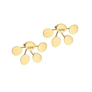 Bold Quintet Flat Earrings, yellow gold