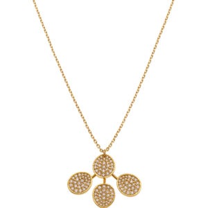 Petal Flat Necklace, diamonds, yellow gold