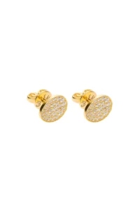 Flat Earrings, diamonds, yellow gold
