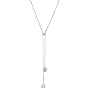 Flats Tie Necklace, diamonds, white gold