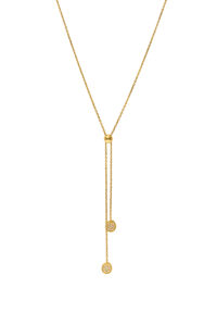 Flat Tie Necklace, diamonds, yellow gold