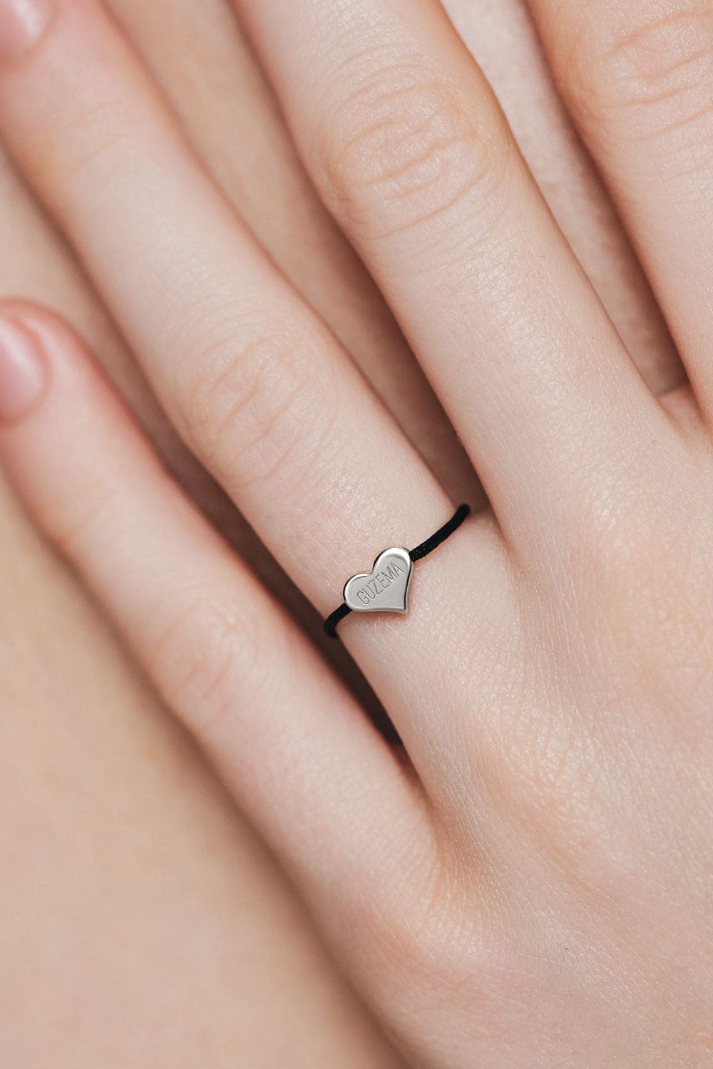 Rings Heart Cord ring, white gold with modern design available now