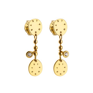 Duo Flat Eternal Earrings, diamonds, yellow gold