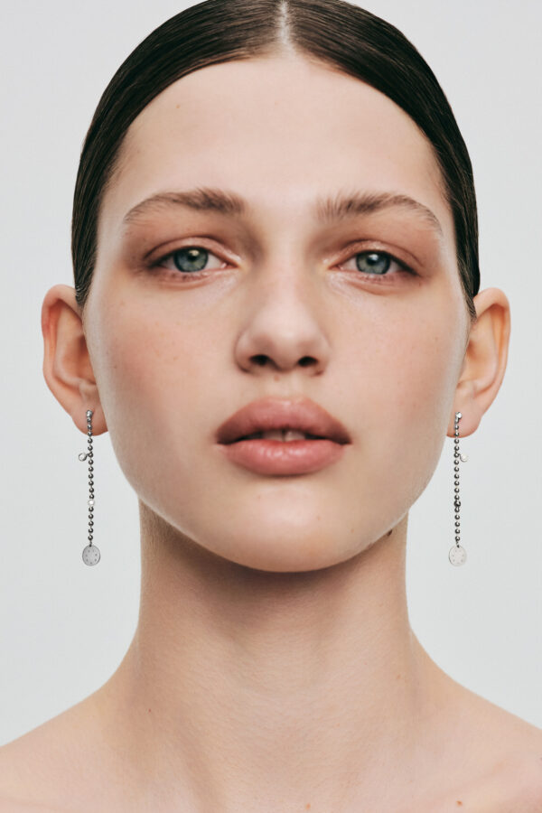 Earrings Solo Chain Eternal Earrings, diamonds, white gold for stylish and elegant looks
