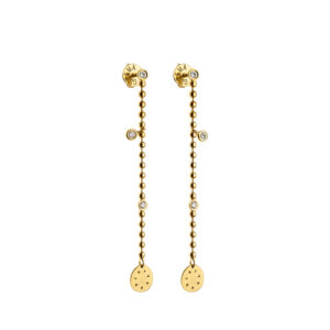 Solo Chain Eternal Earrings, diamonds, yellow gold