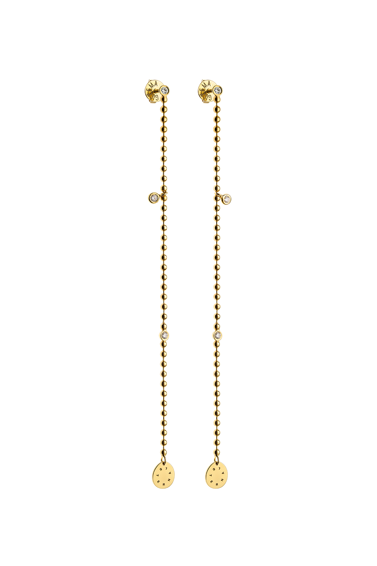 Earrings Lata Chain Eternal Earrings, diamonds, yellow gold with timeless design by Guzema