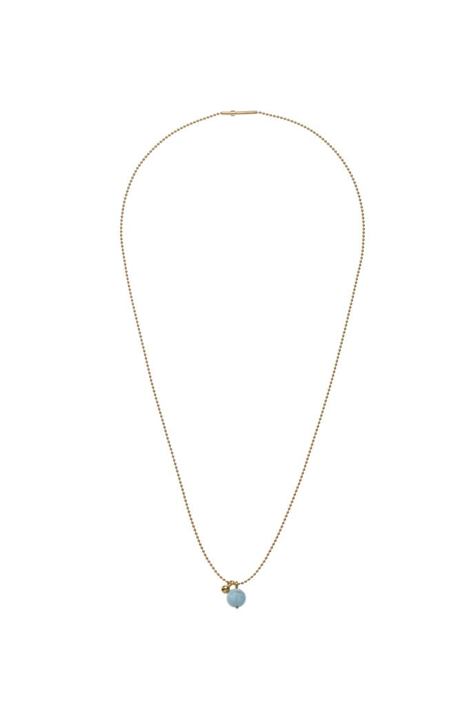 Custom Necklaces Celestial Blue Charm Necklace, yellow gold for a luxurious style