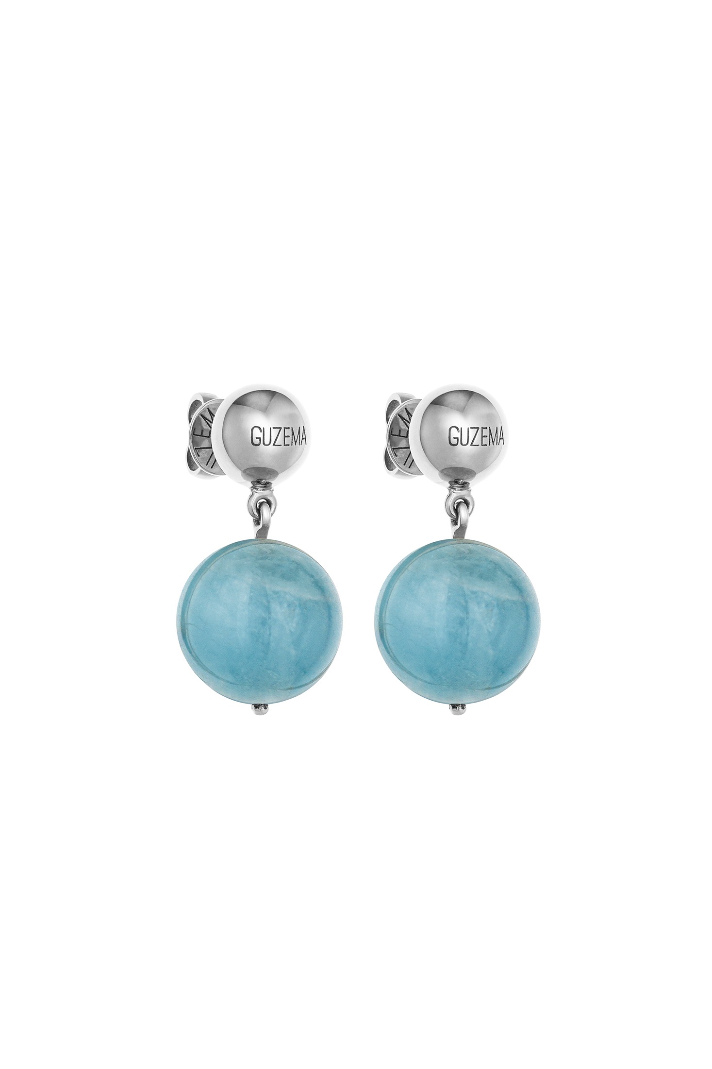 Earrings Bold Celestial Blue Earrings, white gold with timeless design by Guzema