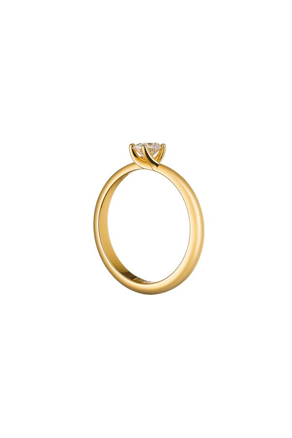 Rings Solitaire Engagement Ring, diamond, yellow gold with luxury craftsmanship from Guzema