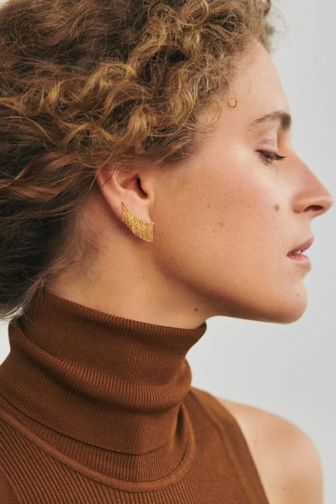 Earrings Short Chainfall Earrings, yellow gold for stylish and elegant looks