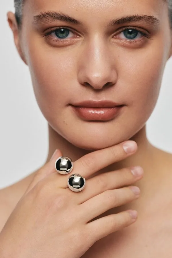 Rings Bold Duo Ring, white gold with modern design available now
