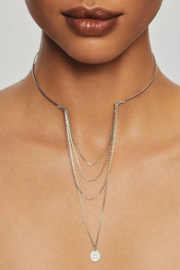 Chokers Chain Transformer Choker, white gold with a unique touch from Guzema