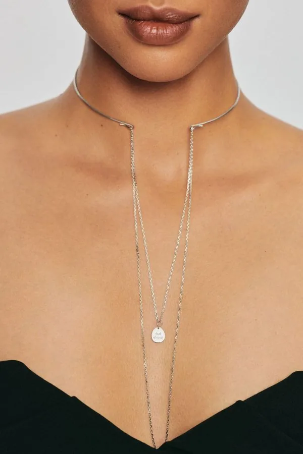 Chokers Chain Transformer Choker, white gold with a unique touch from Guzema
