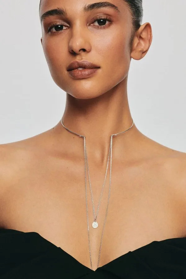 Chokers Chain Transformer Choker, white gold with a unique touch from Guzema