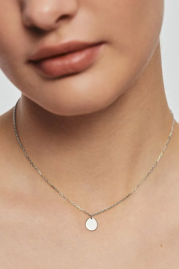 Necklaces Mono Flat Necklace, white gold with fast delivery from Guzema