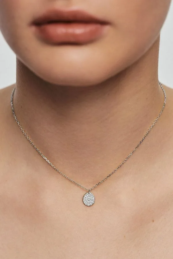 Custom Necklaces Mono Flat Necklace, diamonds, white gold for a luxurious style