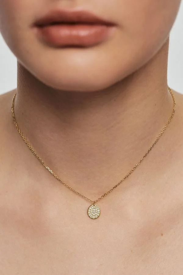 Exclusive Necklaces Mono Flat Necklace, diamonds, yellow gold from Guzema