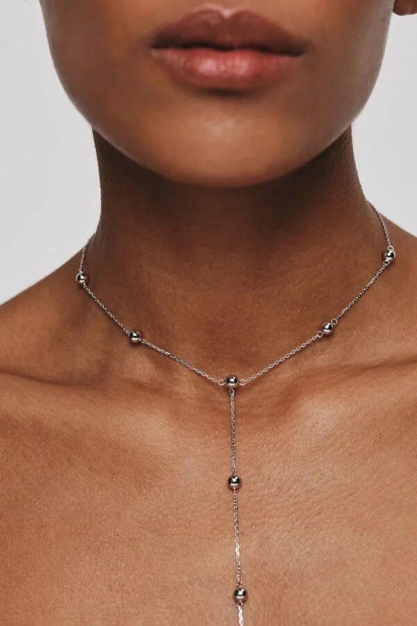 Custom Necklaces Orbs Transformer Necklace, white gold for a luxurious style
