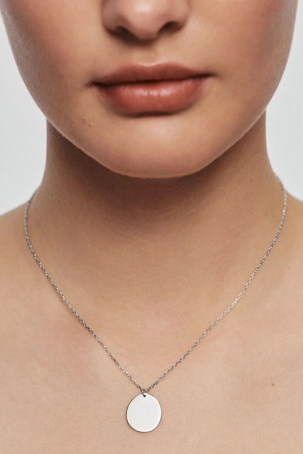 Custom Necklaces Bold Mono Flat Necklace, white gold for a luxurious style