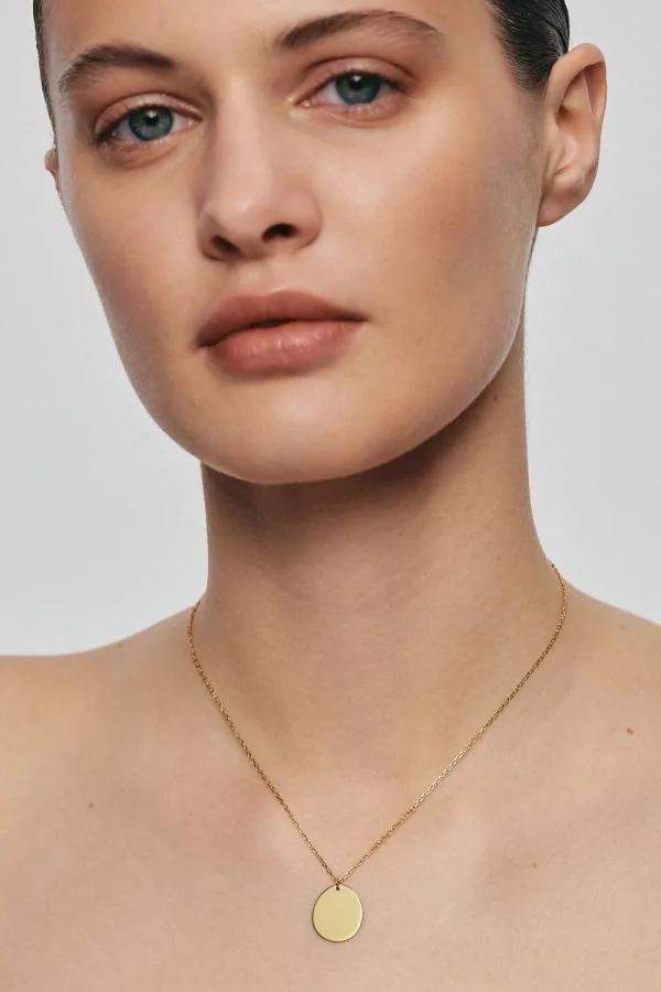 Necklaces Bold Mono Flat Necklace, yellow gold with fast delivery from Guzema