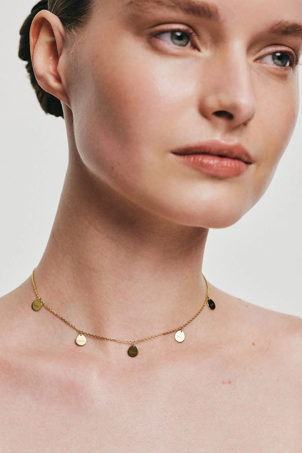 Exclusive Necklaces Engraved Charity Necklace, yellow gold from Guzema
