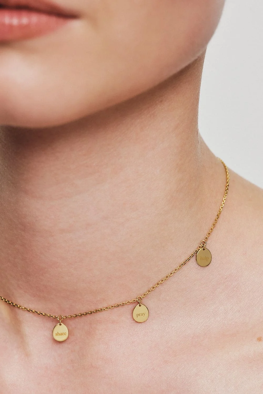 Custom Necklaces Engraved Charity Necklace, yellow gold for a luxurious style