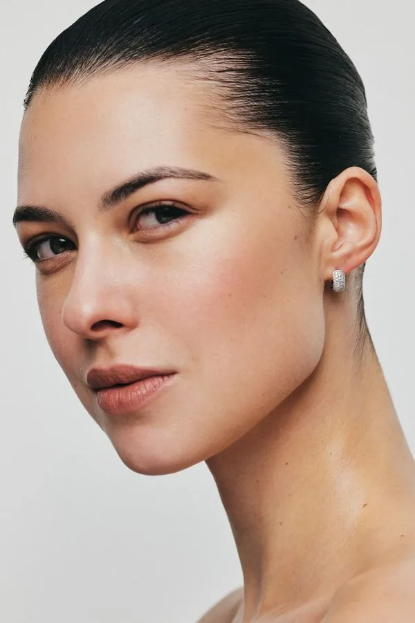 Earrings Diamond Mini Hug Hoops, white gold for a unique and sophisticated look