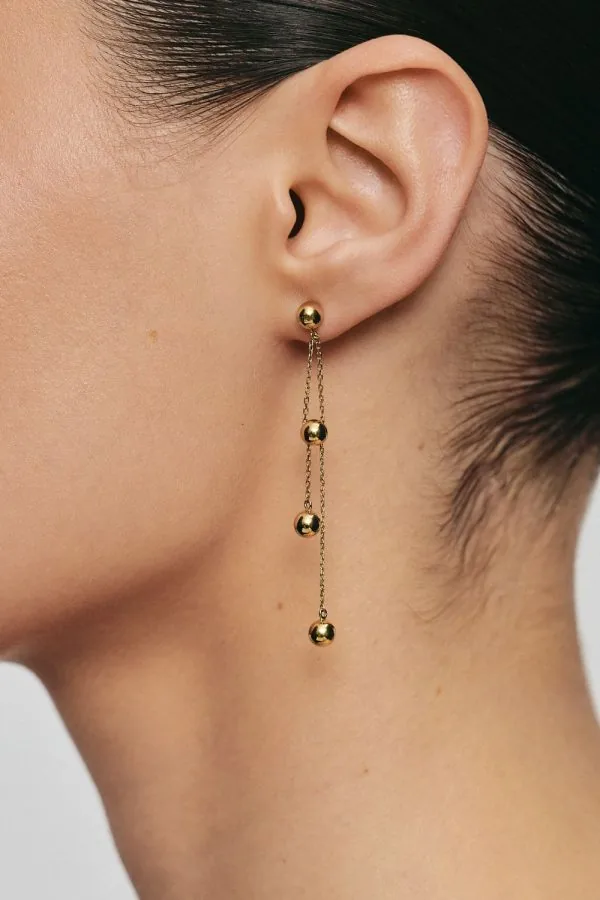 Earrings Orbs Transformer Earrings, yellow gold with timeless design by Guzema