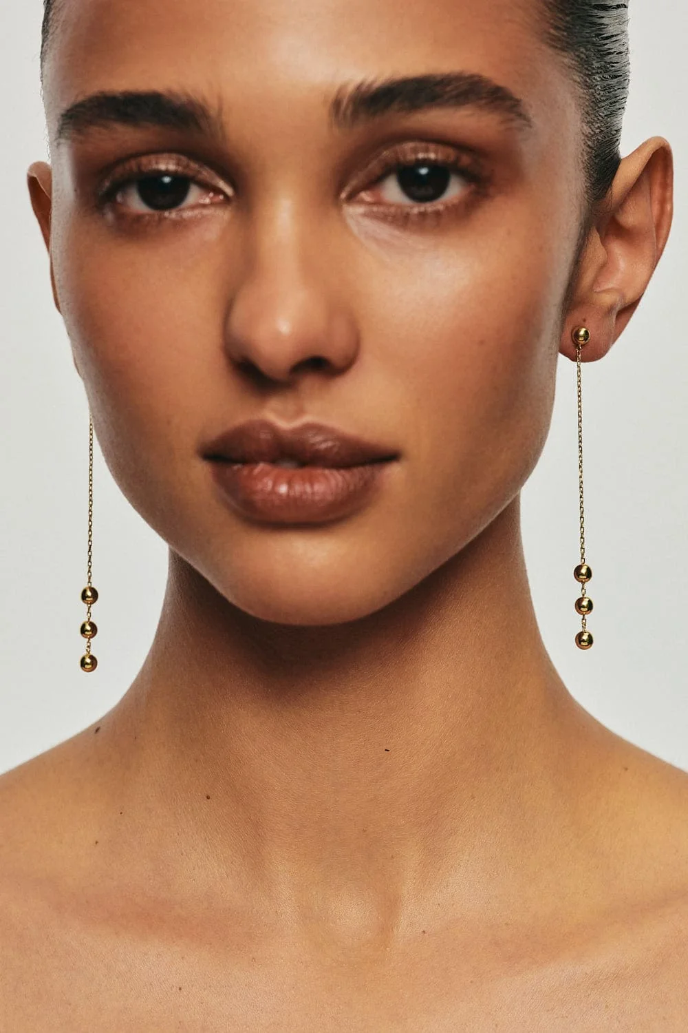 Earrings Tetra Chain Transformer Earrings, yellow gold with timeless design by Guzema