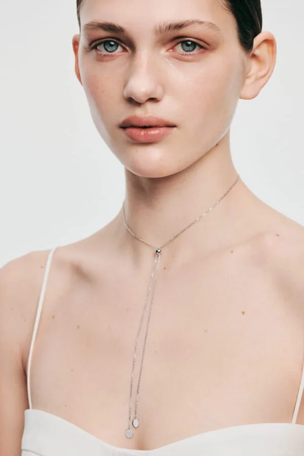 Exclusive Necklaces Flat Tie Necklace, white gold from Guzema