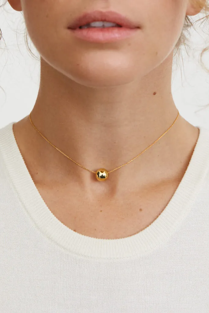Necklaces Semi-Sphere Necklace, yellow gold with fast delivery from Guzema