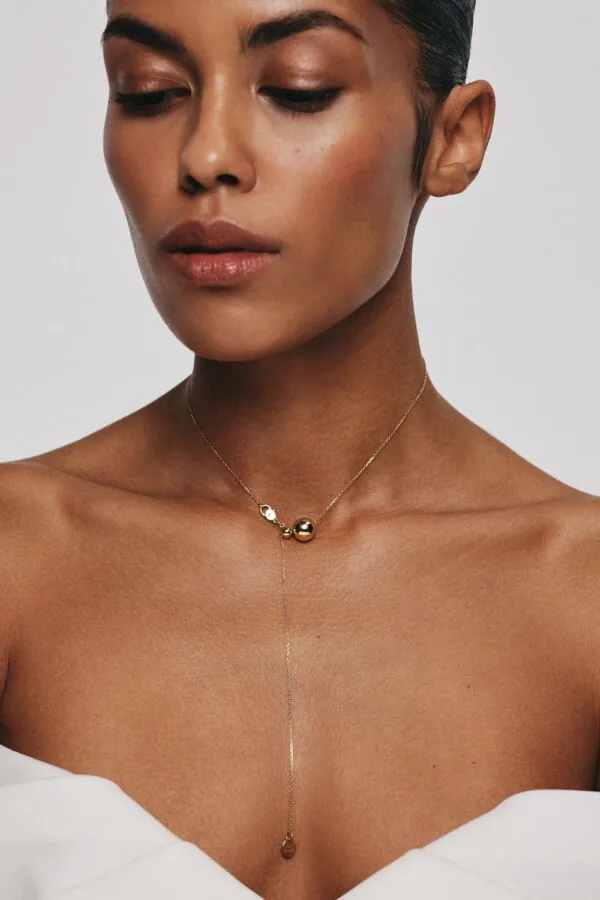 Necklaces Semi-Orb Necklace, yellow gold with fast delivery from Guzema
