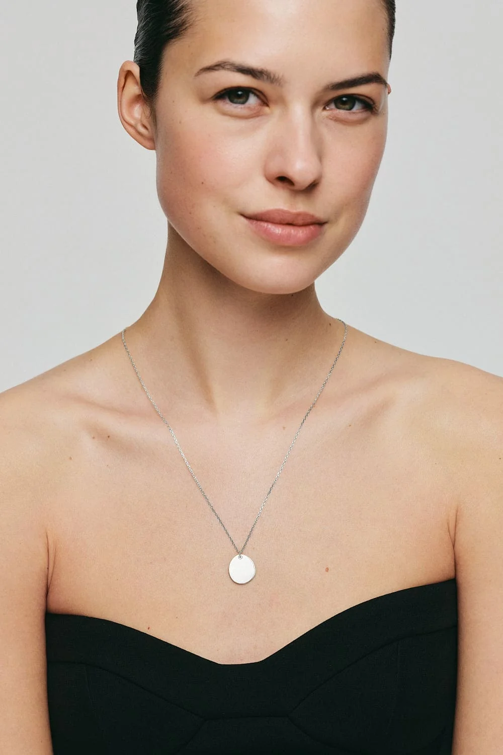 Custom Necklaces Custom Duo Flat Necklace, white gold for a luxurious style