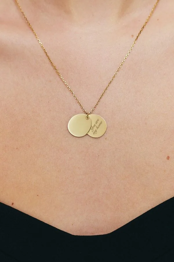Exclusive Necklaces Custom Duo Flat Necklace, yellow gold from Guzema