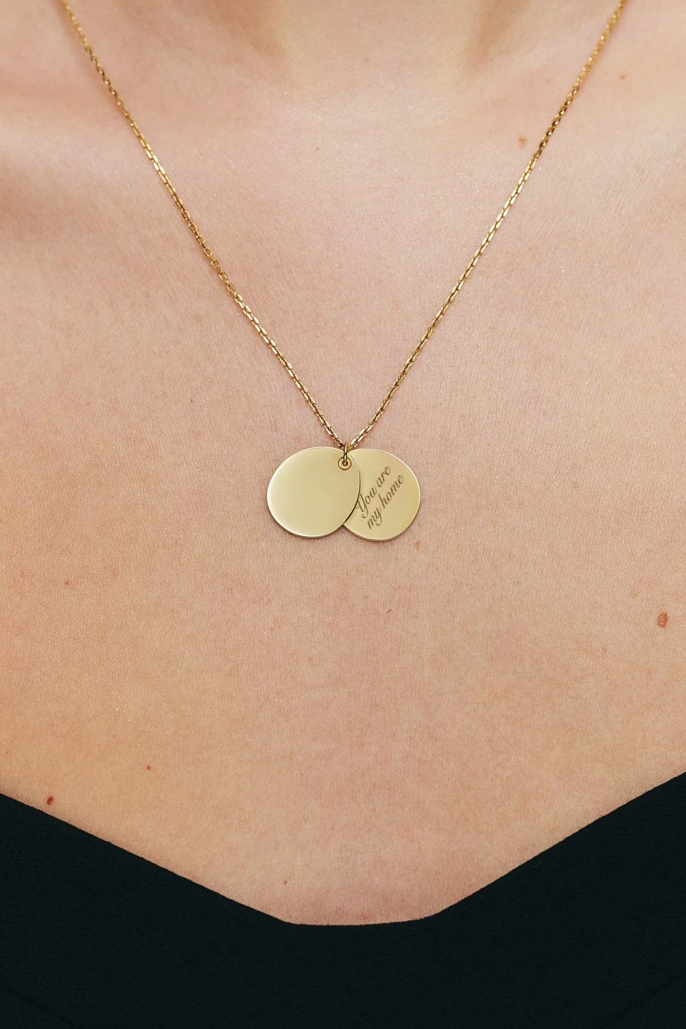 Exclusive Necklaces Custom Duo Flat Necklace, yellow gold from Guzema