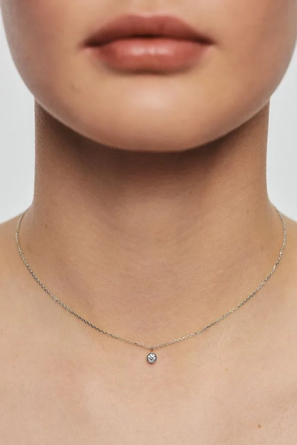Exclusive Necklaces Diamond Drop Necklace, white gold from Guzema
